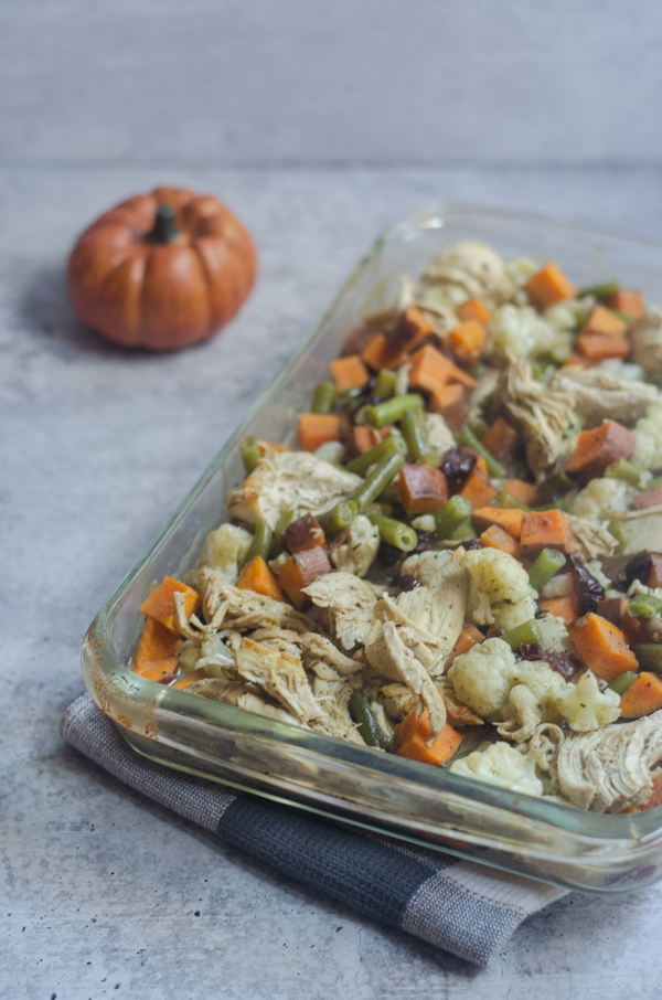 This paleo autumn casserole is a favorite for fall, and is a great way to serve Thanksgiving leftovers in a unique way! Dairy-free, gluten-free, nut-free.