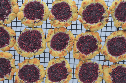 These raspberry chia thumbprint cookies are an incredible sweet treat for a special occasion. Gluten-free, grain-free, dairy-free, keto, low-carb.