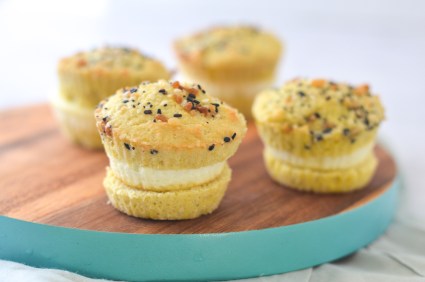 These breakfast egg muffins are so easy and quick to make! They're made using my coconut flour muffin recipe, eggs and everything but the bagel seasoning! Gluten-free, grain-free, Paleo, low-carb, ketogenic. 