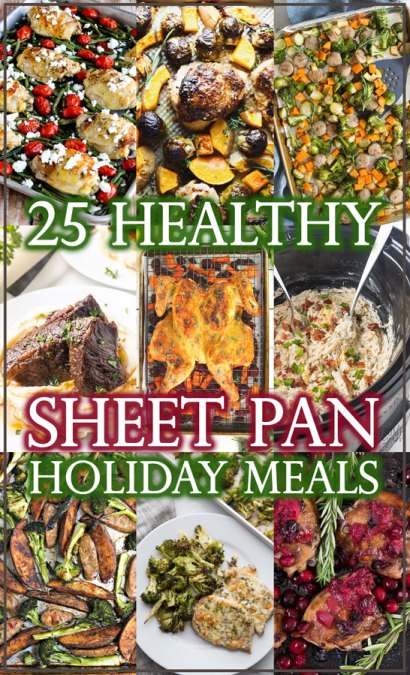 Holidays have you tired or super busy? These 25 healthy one pan holiday meals will relieve your stress! Not only are they easy to make, but they are low-carb, Whole30, Paleo and/or keto-friendly!