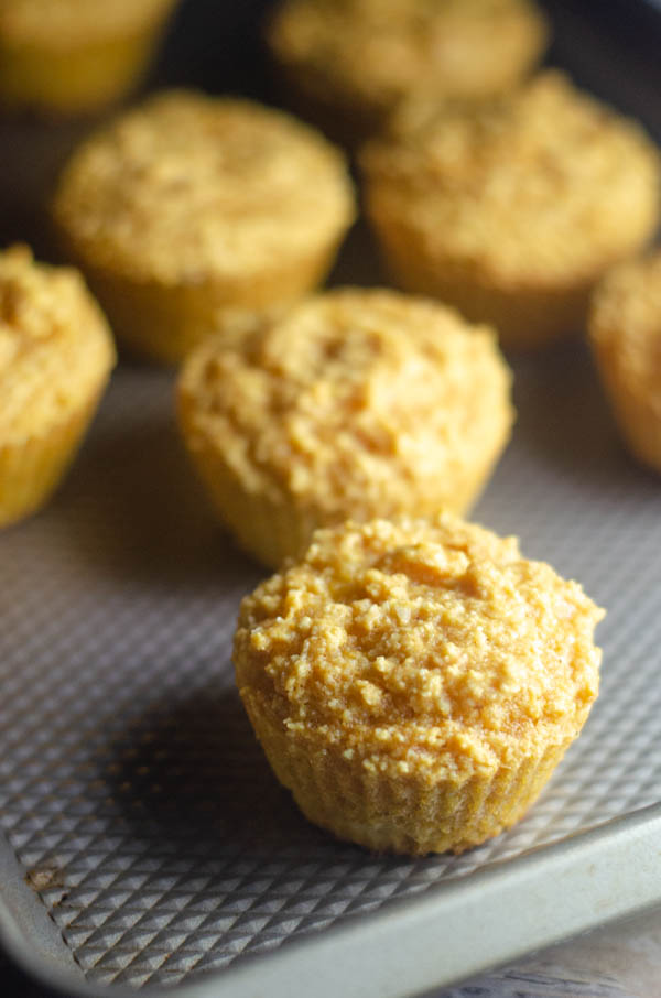 These cornbread muffins are actually corn-free because they are paleo, but they are flavorful and sweet, just like the real deal! Gluten-free, low-carb, dairy-free.