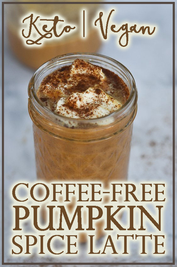 A spicy and flavorful hot beverage, this coffee-free cinnamon vanilla pumpkin latte is the perfect fall drink! Low-carb, sugar-free, Paleo, vegan and dairy-free.