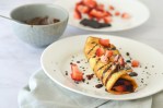 These keto crepes work great in a wide variety of meals. You can make them savory for a main course, or sweet for a breakfast or dessert treat. Super easy to make with just a few simple ingredients. These crepes are made with coconut flour, psyllium husk powder, eggs and water. For dessert crepes, add in your favorite berries and drizzle with melted chocolate. Low-carb, ketogenic, gluten-free, grain-free, dairy-free, sugar-free, Paleo.