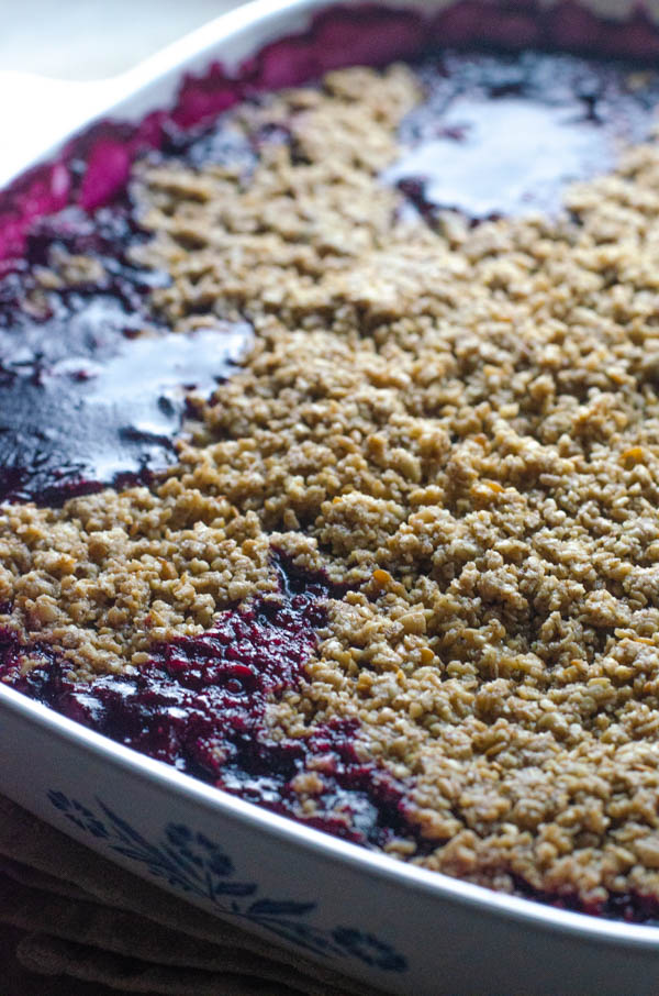 This Paleo blueberry crumble is the perfect dessert for when you have a surplus of blueberries from the garden. Gluten-free, dairy-free, vegan.