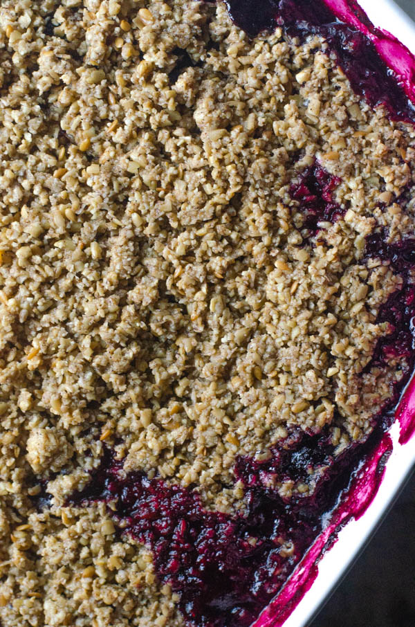 This Paleo blueberry crumble is the perfect dessert for when you have a surplus of blueberries from the garden. Gluten-free, dairy-free, vegan.