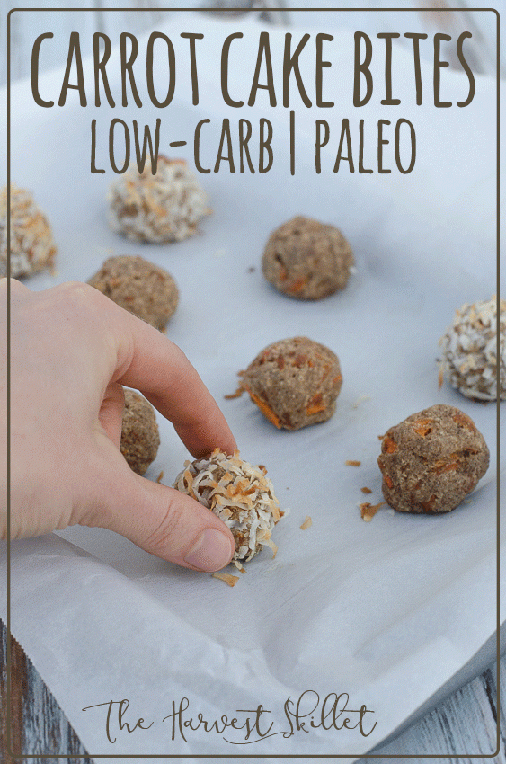 Spring is in full swing! These carrot cake bites are the perfect spring treat! Great for Easter or any spring get-together. Paleo, low-carb, keto, dairy-free, sugar-free. 