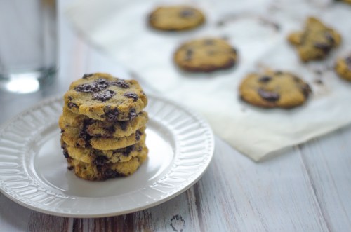 A one-bowl recipe, these grain-free chocolate chunk cookies are easy to clean up but even easier to eat! Gluten-free, grain-free, dairy-free, keto, low-carb, Paleo.