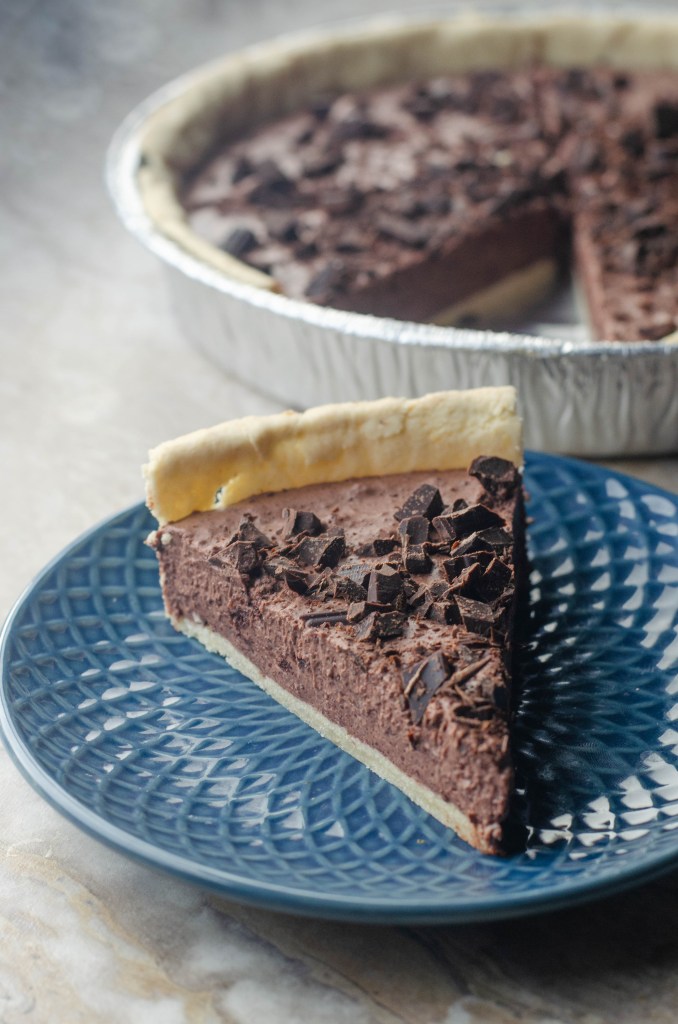 An incredibly rich and decadent dessert, this chocolate cream pie is the perfect special treat! Low-carb, paleo, gluten-free, grain-free, dairy-free. 