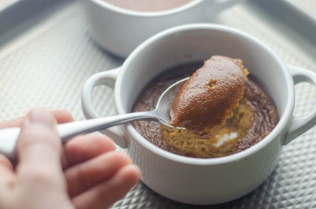 A delicious fall treat, this creamy pumpkin custard for two is a simple dessert to make. Paleo, low-carb, dairy-free.