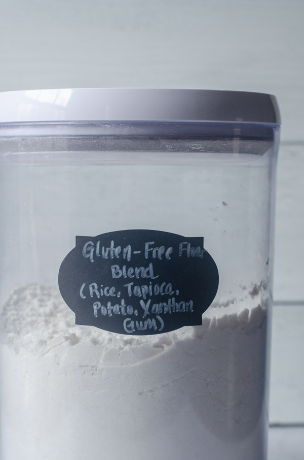 Homemade gluten-free flour doesn't have to be hard to make, and it's healthier than a lot of the ones that are pre-blended. This recipe contains rice flour, tapioca starch, potato starch and optional xanthan gum. 