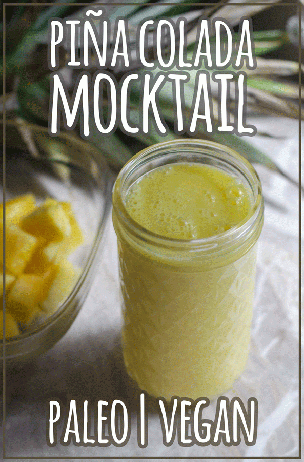 In the mood for a tropical treat? This piña colada mocktail is a super tasty non-alcoholic drink. Paleo, vegan, refined sugar-free.