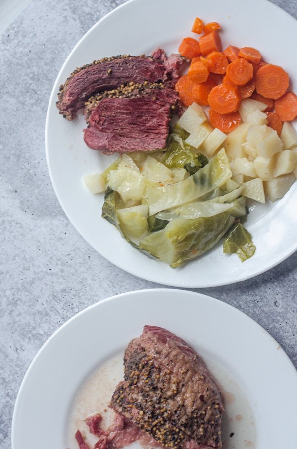 Did you know you can make instant pot corned beef and cabbage in just under two hours from start to finish? It's true! Paleo, gluten-free, dairy-free.