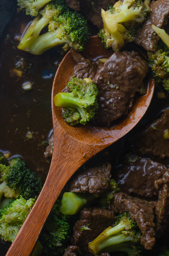 An incredibly quick and easy weeknight dinner, this beef with broccoli is better than takeout! Low in carbs, Whole30, Paleo, soy-free, gluten-free, grain-free, corn-free.