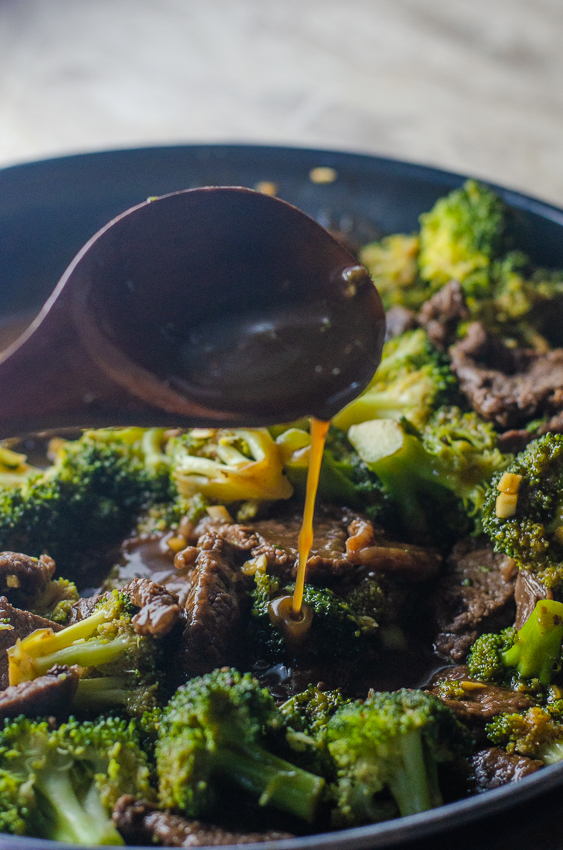 An incredibly quick and easy weeknight dinner, this beef with broccoli is better than takeout! Low in carbs, Whole30, Paleo, soy-free, gluten-free, grain-free, corn-free.