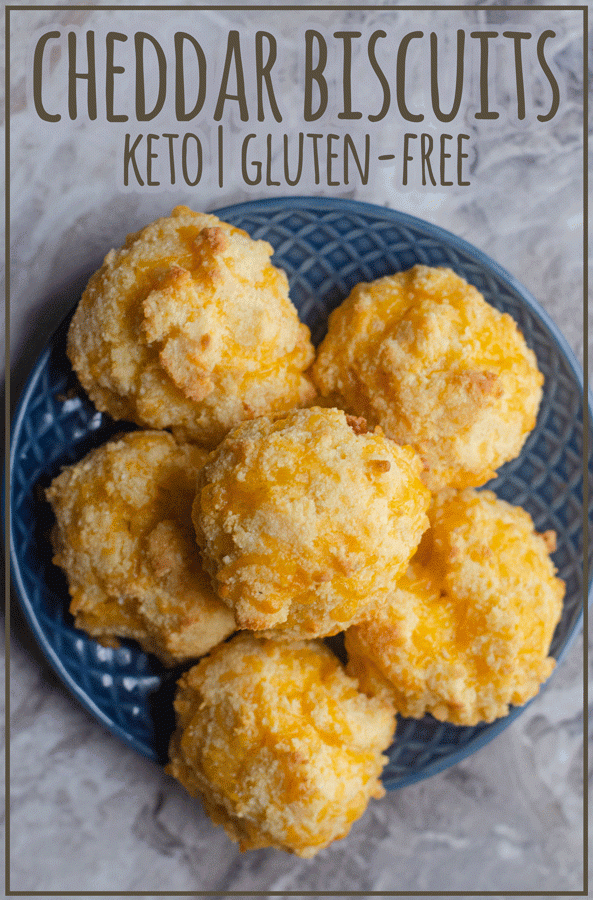 These gluten-free cheddar garlic biscuits are salty, crispy and soft and warm on the inside! Keto, low-carb, gluten-free, grain-free. 