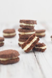 Delicious four-ingredient gluten-free Oreos made with chocolate shortbread cookies and a sweet buttercream filling. Surprisingly simple and quick to make! Keto, low-carb, gluten-free, grain-free, bulletproof.