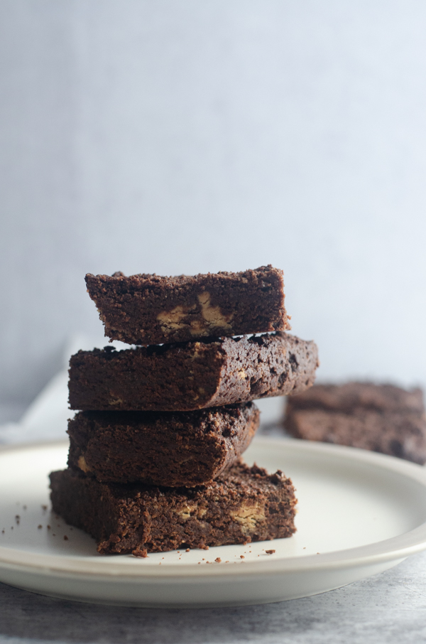 These peanut butter brownies are moist, rich and totally delicious! They're low-carb, keto, gluten-free and dairy-free. 