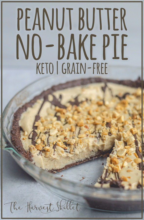 A fancy dessert you can make in just a few minutes of prep time, this peanut butter no-bake pie is super decadent! Paleo, keto, gluten-free. 