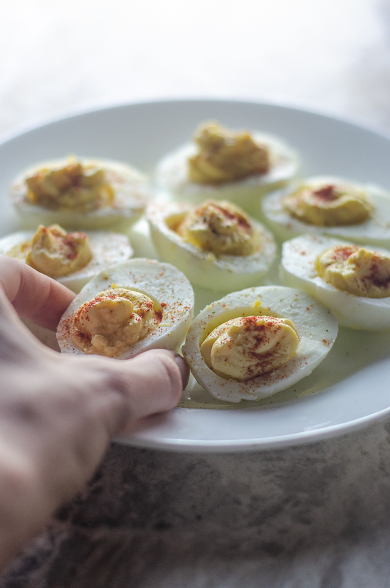 This healthy deviled egg recipe will please everyone at get-togethers! By switching just a few ingredients around, you can have keto, paleo and Whole30 friendly deviled eggs!