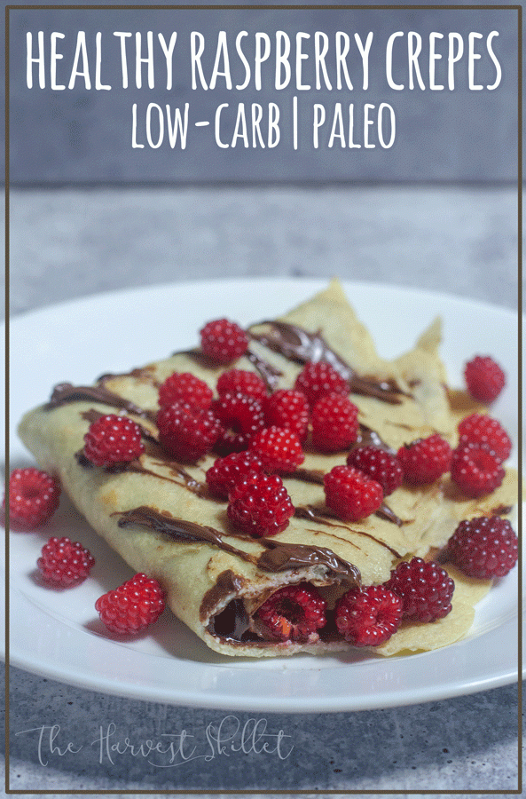 These healthy raspberry crepes are an excellent choice for when you are overflowing with fresh berries! Low-carb, paleo, gluten-free.