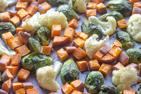 These basic sheet pan roasted veggies are a simple and nutritious side dish, perfect for literally any meal! Whole30, Paleo, vegan, gluten-free, dairy-free.