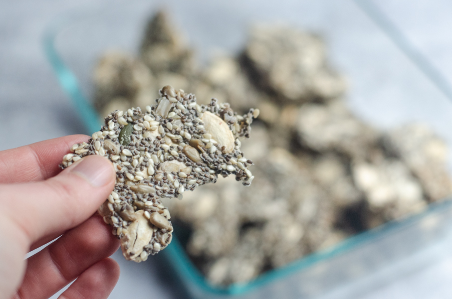 These four-seed crackers are downright delicious. They are crunchy, super healthy and chock-full of seeds, include sunflower, pumpkin, sesame and chia. Great for gluten-free, grain-free, vegan, low-carb, Paleo, and Whole30 diets.