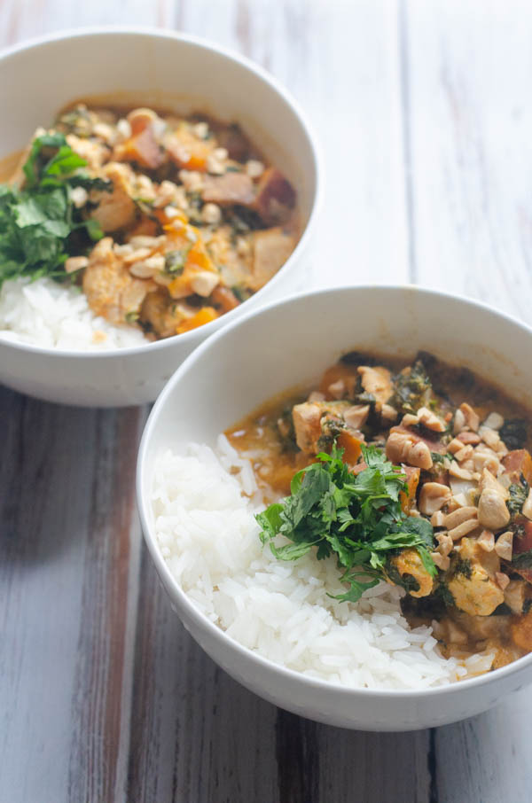 A delightful dinner recipe, this thai sweet potato chicken curry is simple and filling! Paleo, Whole30, dairy-free.