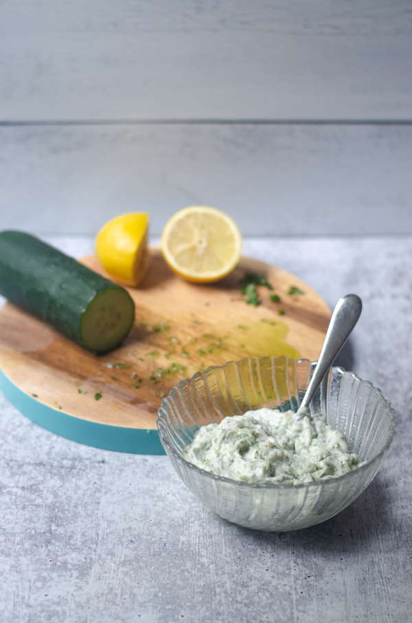 This low-carb tzatziki sauce is a delicious accompaniment to your favorite Greek meal! Keto, with a dairy-free, paleo and vegan option