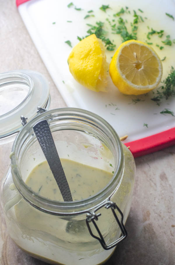 Interested in a Whole30 ranch dressing recipe? This one is creamy, herby and delicious! Low-carb, dairy-free, paleo.